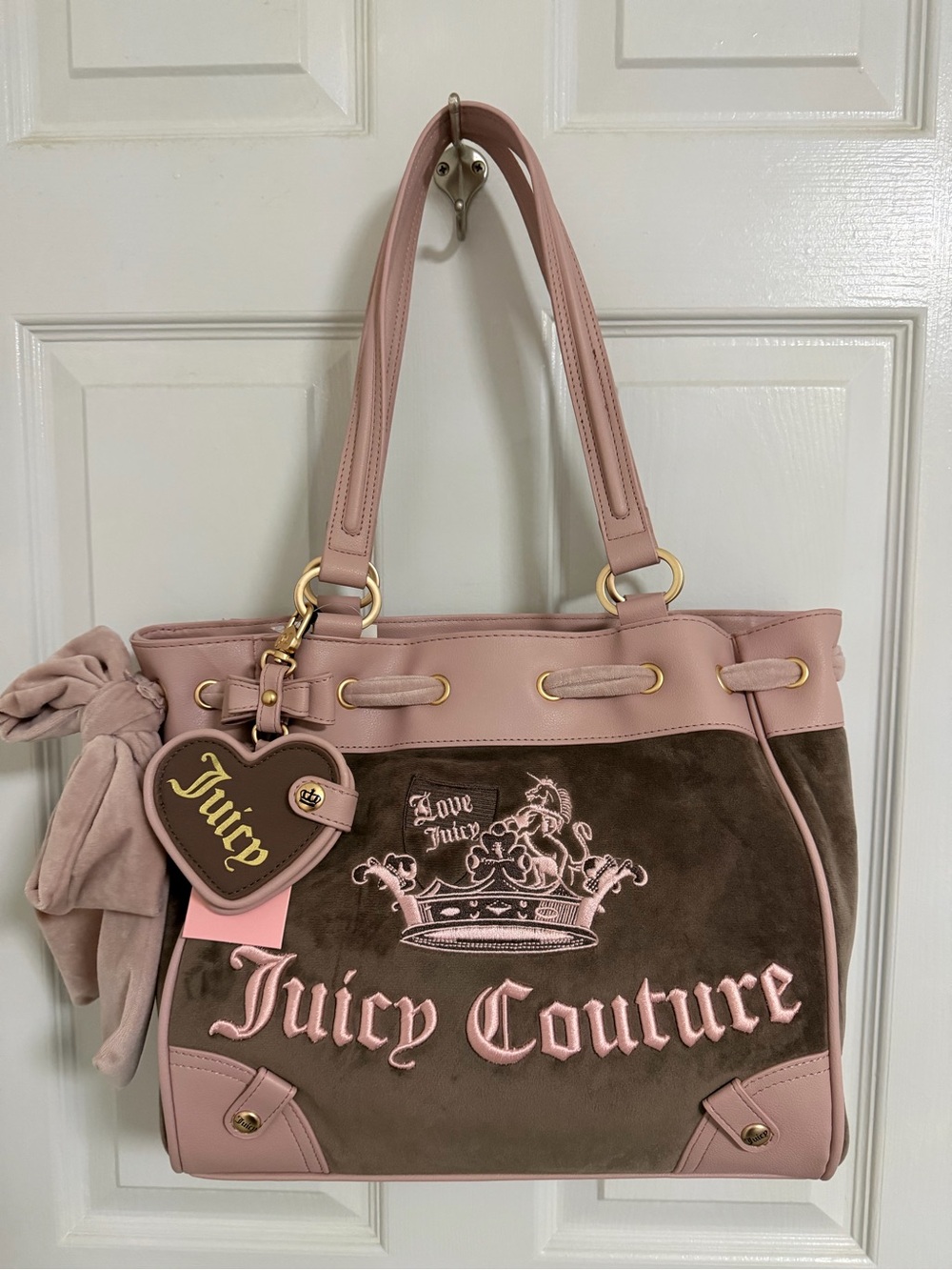 NWT Juicy Couture Crown Daydreamer Iced Coffee Brown Tote